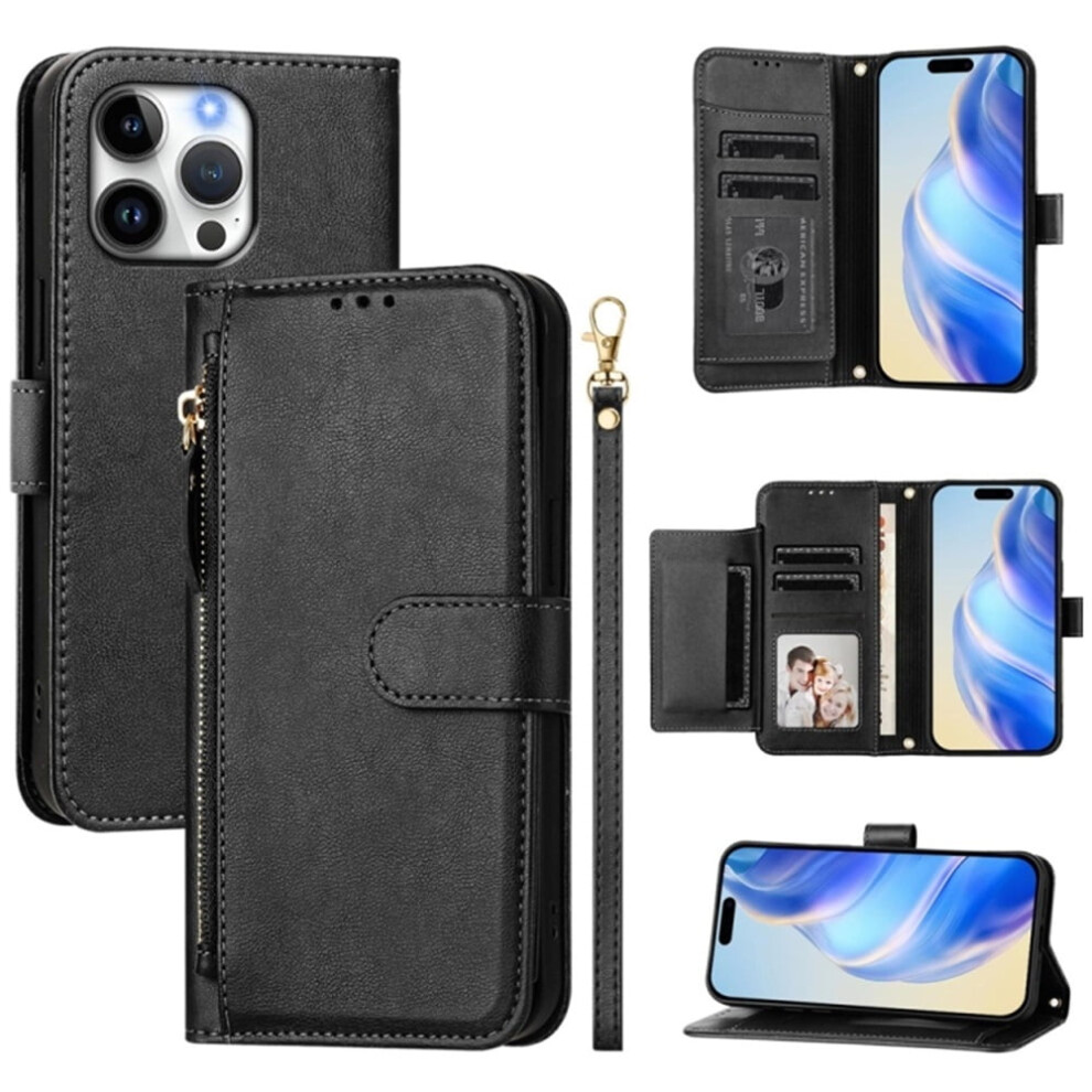 Iphone 16 Pro Max Wallet Case Leather 6.9 Inch Black 941196062413