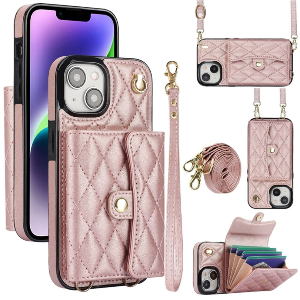 Rfid-Blocking Magnetic Flip Wallet Case For Iphone 14 Rose 9336866120295