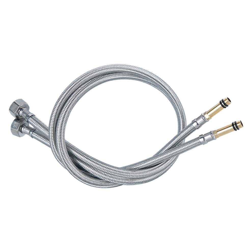 2Pcs Household Faucet Water Inlet Hose Hot And Cold Universal Stainless Steel Material Kitchen Washbasin Extension Metal Connecting Pipe Faucets 9193271783510