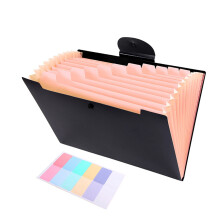 Organizzatore a fisarmonica a 12 tasche (32,8 x 24 cm), cartella portatile formato lettera per documenti, bollette e ricevute – PP nero, dettagli