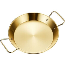 Stainless Steel Paella Pan, Stainless Flat Bottom Paella Pan, Doul Handle Flat Bottom Cookware