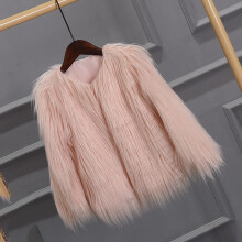 Girls' Faux Fur Winter Coat Warm Fleece Lined Casual Chic Outerwear Soft Cozy Jacket for 1-12Y Fashion Cold-Weather Top