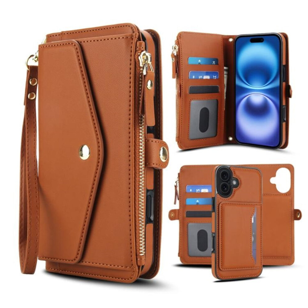 Rfid Blocking Pu Leather Wallet Case For Iphone 16 Plus 9336866122305