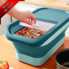 Dog Food Storage Container, Collapsible Pet Food Container with Lid, [12-15KG] Airtight Pet Treat Container for Dog, Cat and Other Pet, Green