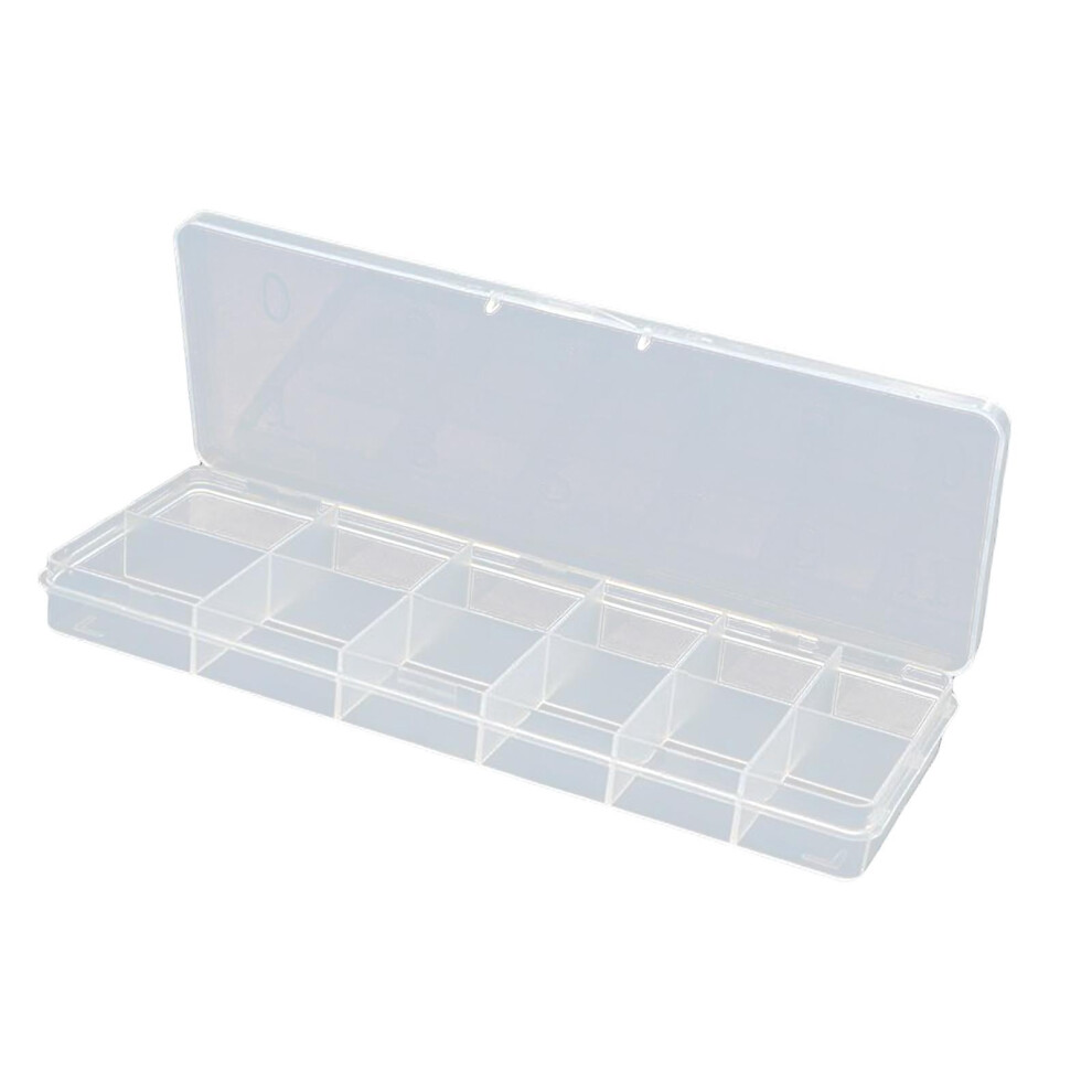 12 Slots Nail Tips Organizer Box Empty For False Nail Tips Art Crafts Beads Transparent