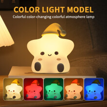 Luminária noturna LED em formato de estrela, com controle por toque, brilho ajustável, recarregável e com carregamento USB – ideal para festas,