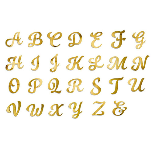 Gold Alphabet Cake Toppers 26 Pieces
