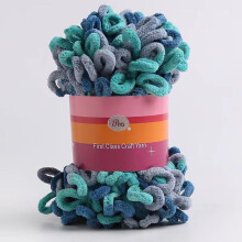 Chenille Loop Yarn – Puffy, Chunky, Soft & Light for DIY Finger Knitting & Hand Weaving (1 Roll, 26ft)