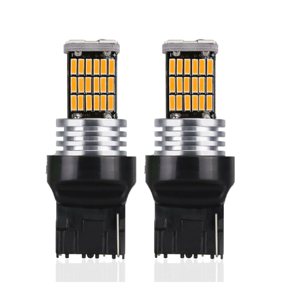 2X W21w T20 Led 7440 Turn Signal Wy21w Bulb Tail 45Smd Amber/Light 9485826581550