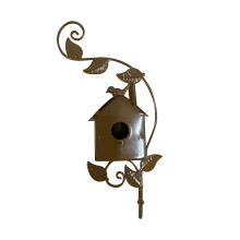 Metal Bird House With Poles Outdoor Metal Bird House Stake Bird House For Patio Backyard Patio Outdoor Garden Decoration