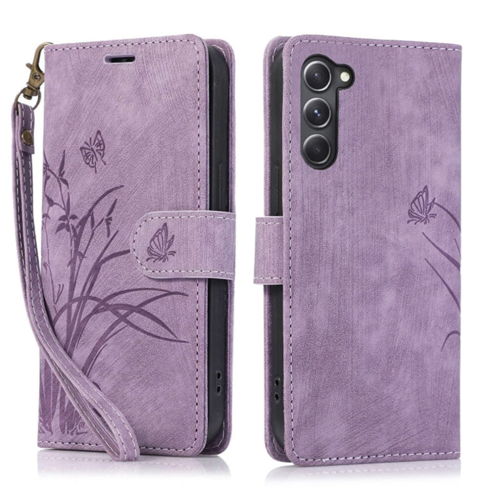 Leather Flip Wallet Case For Samsung Galaxy S23+ 5G Purple 9152228992269