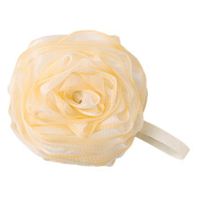Yellow Gentle Bath Sponge With Ergonomic Grip Non-Irritating Shower Loofah For All Skin Types #U6022