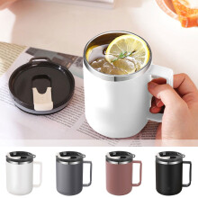 Tasse à café en acier inoxydable avec couvercle isotherme étanche à double paroi pour boissons chaudes et froides. Idéale pour les voyages, les