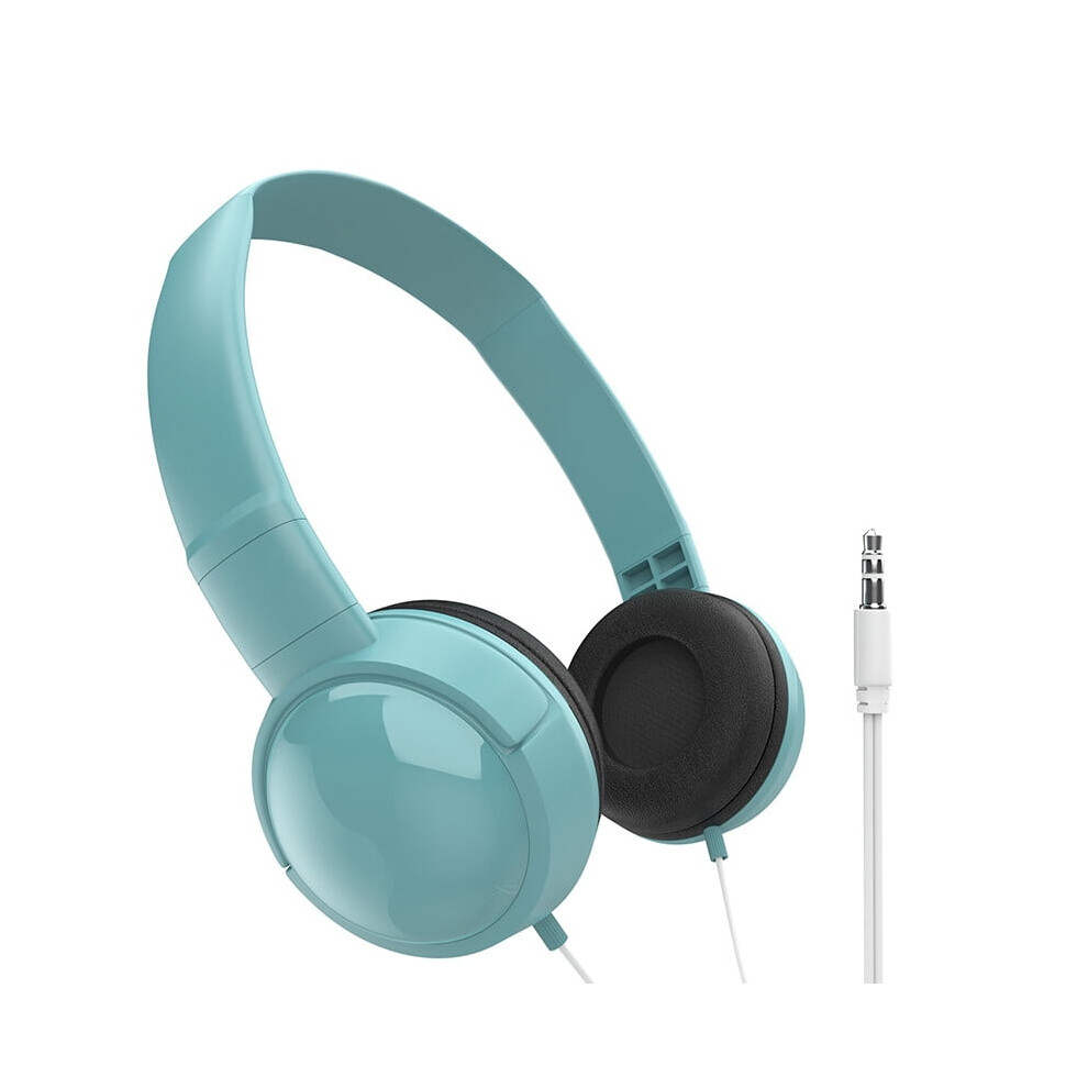 Wired Headphones Bass Hifi Over Ear Headset Earphoned Stereo Noise Cancelling - Blue 9193271784425
