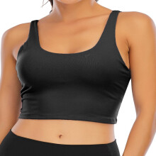 Sommar Crop Tops Vadderade Sport-BH för Dam Vadderade Sport-BH Långa Linnen Casual Linnen Linne Ärmlösa Crop Tops