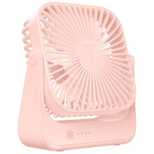 Pink/Black Portable Mini Fan – Silent Personal Table Fan for Bedroom, Kitchen & Office, Compatible with USB
