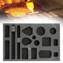 Graphitform (1 Stück) für Gold-, Silber-, Aluminium-, Kupfer- und Messingguss, hochreine DIY-Barrenform, 150 100 mm, 14 Löcher (J), kompatibel