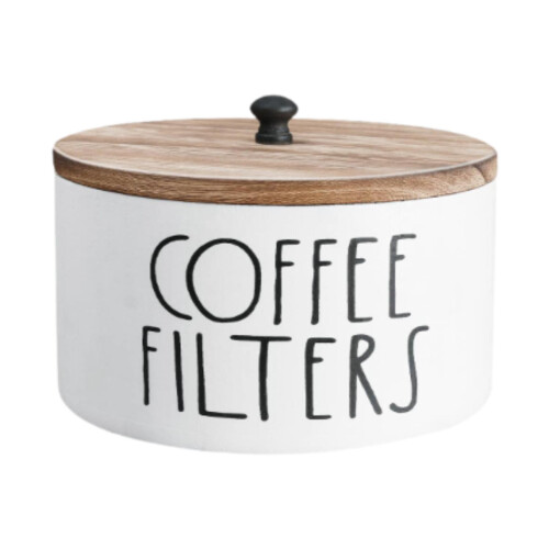Coffee Filter Holder Basket Coffee Accessories Wooden Case Storage Box Organizer