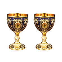 2Pcs 30ml Wine Glasses Vintage Medieval Goblet Drinking Glass Drinking Cup Communions Party Household Dining Gift