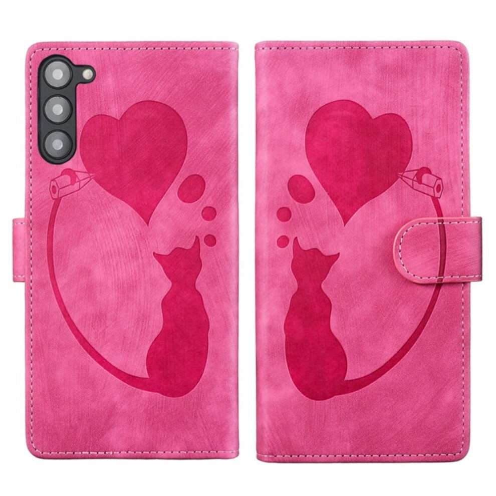Pu Leather Flip Wallet Case With Magnetic Closure & Card Slots, Compatible With Samsung Galaxy S23+ 5G 6.6" Pink 9485826582496