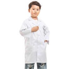 Adjustable Kids Science Lab Coat With Multiple Pockets Role Play Costume For Hospital Experiment Cotton Uniform