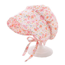 Baby Bonnet Hat Elastic Infant Floral Print Hat with Adjustable Strap for Toddler Girl 3-20M Breathable Sun-shade Cap