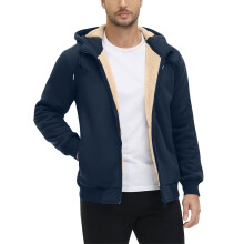 Men's Winter Sherpa-Lined Hoodie Windproof Thick Wool 1