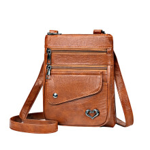 Bolso bandolera de cuero nuevo para hombre, bolso de hombro tipo mensajero para smartphone, cartera