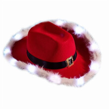 LED-lysende cowboyhatt – ensfarget, 58 cm