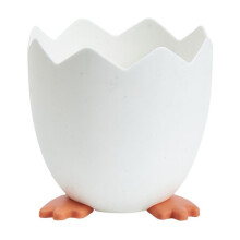 Contenitore per uova - Vaso portauova di Pasqua in plastica bianca, decorazione da tavolo - 11,5 x 11,5 x 11,5 cm