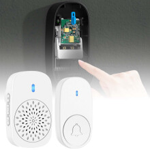 Timbre inalámbrico inteligente para el hogar con botón de alerta fácil de usar para personas mayores con discapacidad auditiva. Sin interferencias