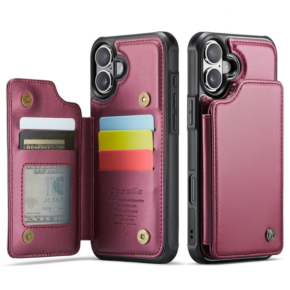 Caseme Leather Wallet Case For Iphone 16 Plus (6.7") Â Rfid Blocking, Magnetic Clasp, Kickstand, Shockproof, Compatible With Iphone 16 Plus 9485826582908