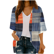 Women's Kimono Beach Cover-Up Chiffon Cardigan Floral Loose
