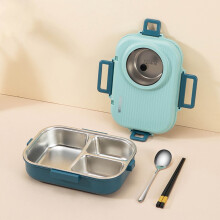 Boîte à bento Ampiyan 1400 ml en acier inoxydable, 4 compartiments, sans BPA, empilable, idéale pour le bureau, les pique-niques et le camping