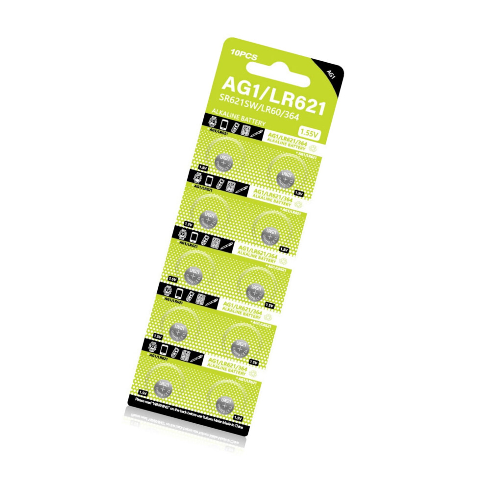 10Pcs Ag1 Button Cell Batteries 1.55V Lr621 Lr60 Sr621sw Sr60 Sr60l Sr60 L621 Batteries Coin Cell Replacement For Watch 9485826581123