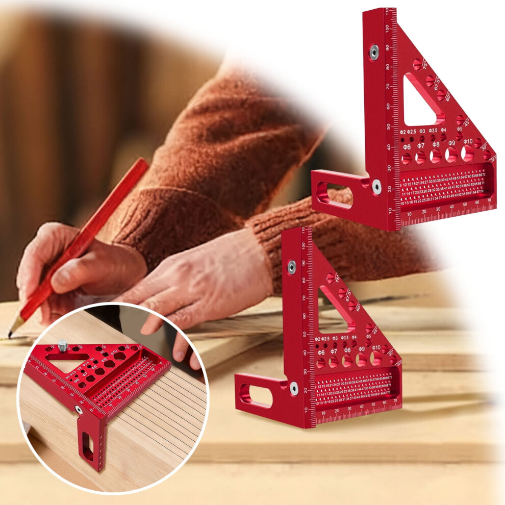 3D Angle Measuring Aluminum Triangle Ruler With Precision Protractor Â Compatible With Woodworking, Construction & Diy 9485826580591