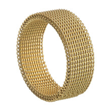 Smykker Standard amerikansk størrelse titan stål vevd netting deformasjonsring 8MM vakuum galvanisering ikke-falmende