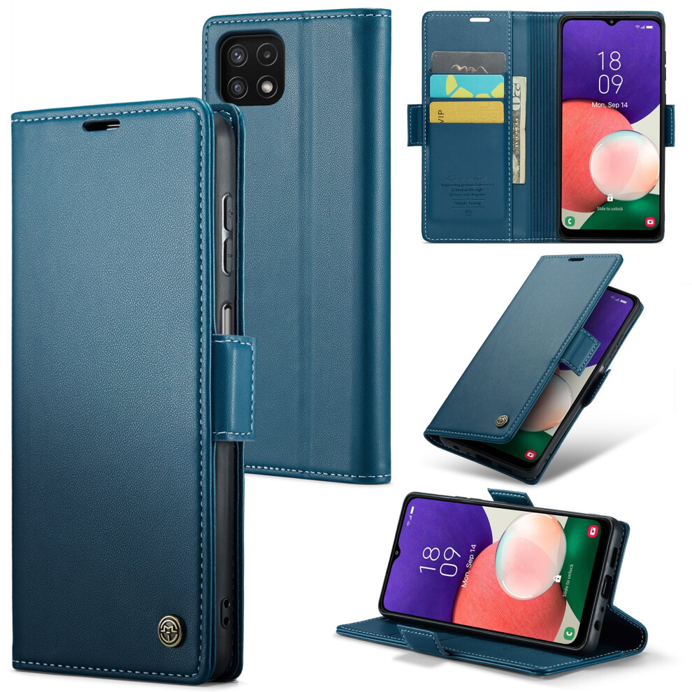 Caseme Leather Wallet Case With Rfid Blocking For Compatible With Samsung Galaxy A22 5G/F42 5G/A22s Â Magnetic Clasp, Kickstand, Card Holder 9418476645365