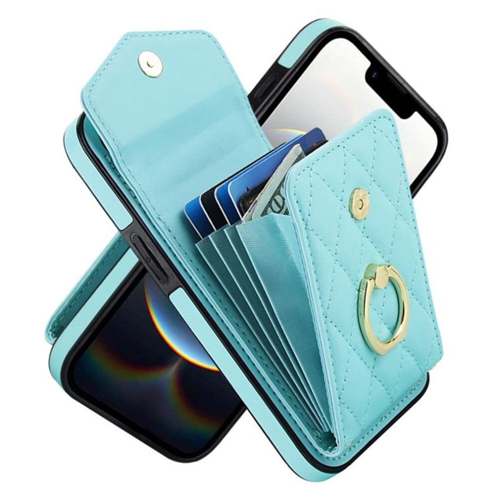 Compatible With Iphone 16E Pu Leather Wallet Case With Rfid Shielding, Adjustable Ring Holder & Detachable Crossbody/Wrist Strap Â Green 9485826584193