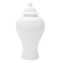 Ceramic Ginger Jar with Lid for Kitchen Counter, Flower Vase for Living Room/Office/Wedding/Table Decoration