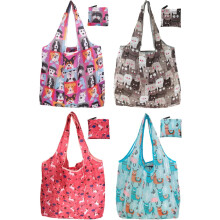 Grocery Reusable Shopping Bags, 4 Pack Foldable Large Washable Market Bags, Compact For Easy Storage, Light Weight Cloth Bags, Sturdy For Gifts
