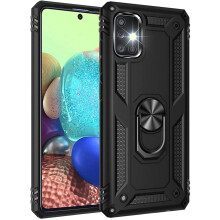 Galaxy A71 5G hoesje – Robuuste, dubbellaagse schokbestendige hoes van militaire kwaliteit met ringstandaard en magnetische achterkant, compatibel