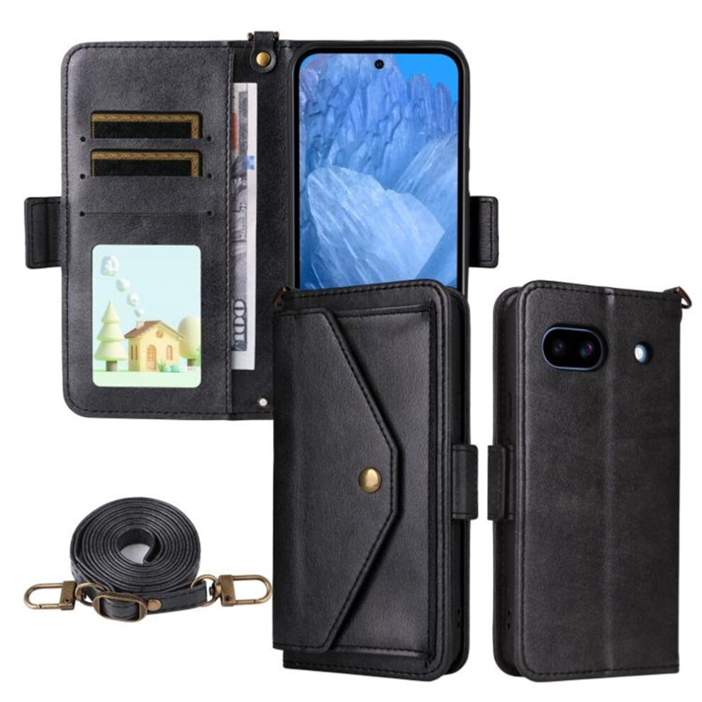 Leather Wallet Case For Google Pixel 8A Black 9170372602995