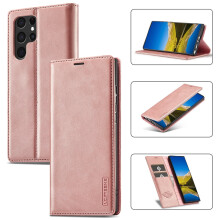 LC.IMEEKE Lederen Flip Wallet Case met Kaarthouder en Magnetische Sluiting, compatibel met Samsung Galaxy S22Ultra5G