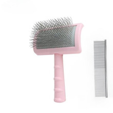 2PCS Slicker Brush for Dogs & Pet Comb, Professional Grooming Brush for Goldendoodles, Poodles, Labradoodles – Extra Long Pins, Light Pink