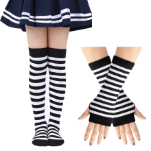 Kids Soccer Socks and Gloves Set Cotton Knee-High Tube