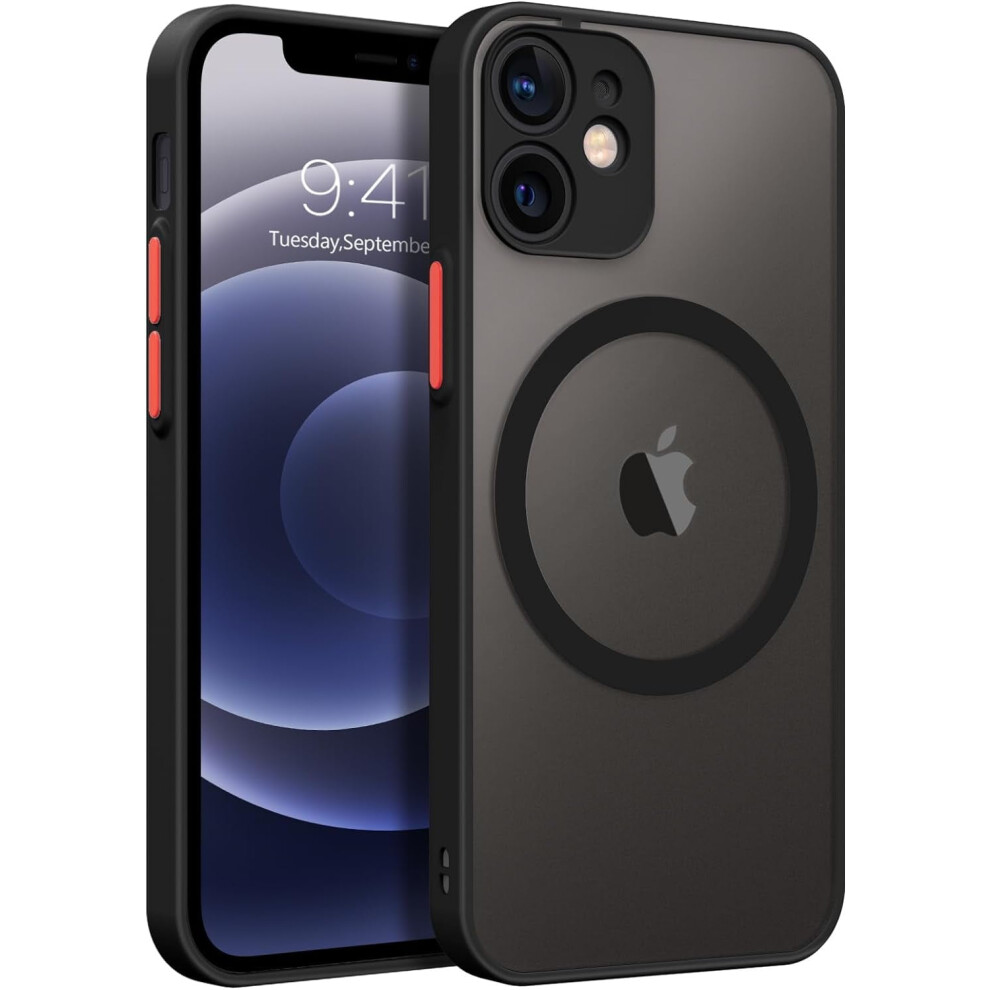 Magsafe-Compatible Iphone 12 Mini Case Â Slim Tpu Shockproof Full-Body Cover For 5.4", Black 9418476646522