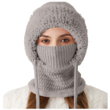 Pasamontañas de invierno para mujer, gorro térmico cortavientos de cobertura total con forro polar para actividades al aire libre.