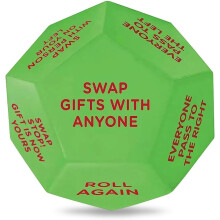 Juego de dados de intercambio de regalos Santa Swap Juego familiar 1 paquete 3x3 pulgadas