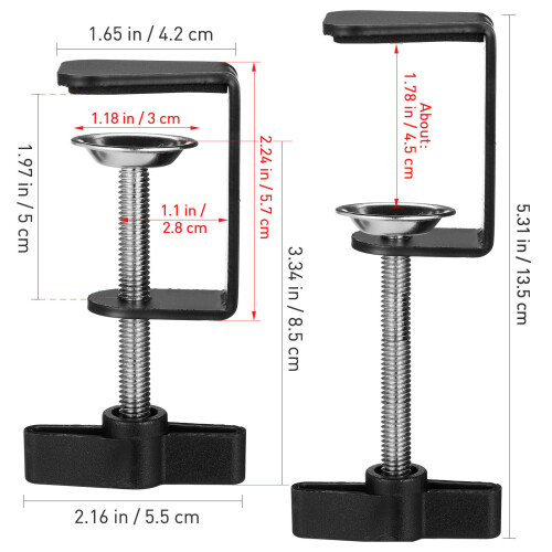 2 grampos em forma de C para fixação e retenção de mesa 1